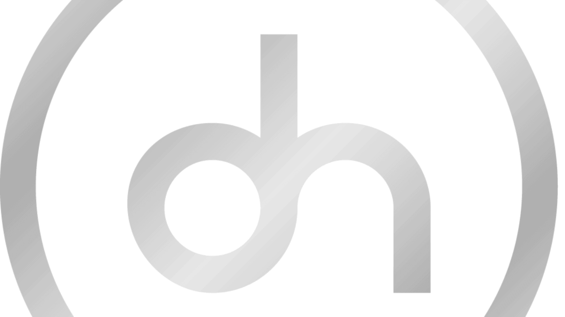 A gray circular logo featuring a lowercase d and h connected together in a minimalist, modern style on a white background.